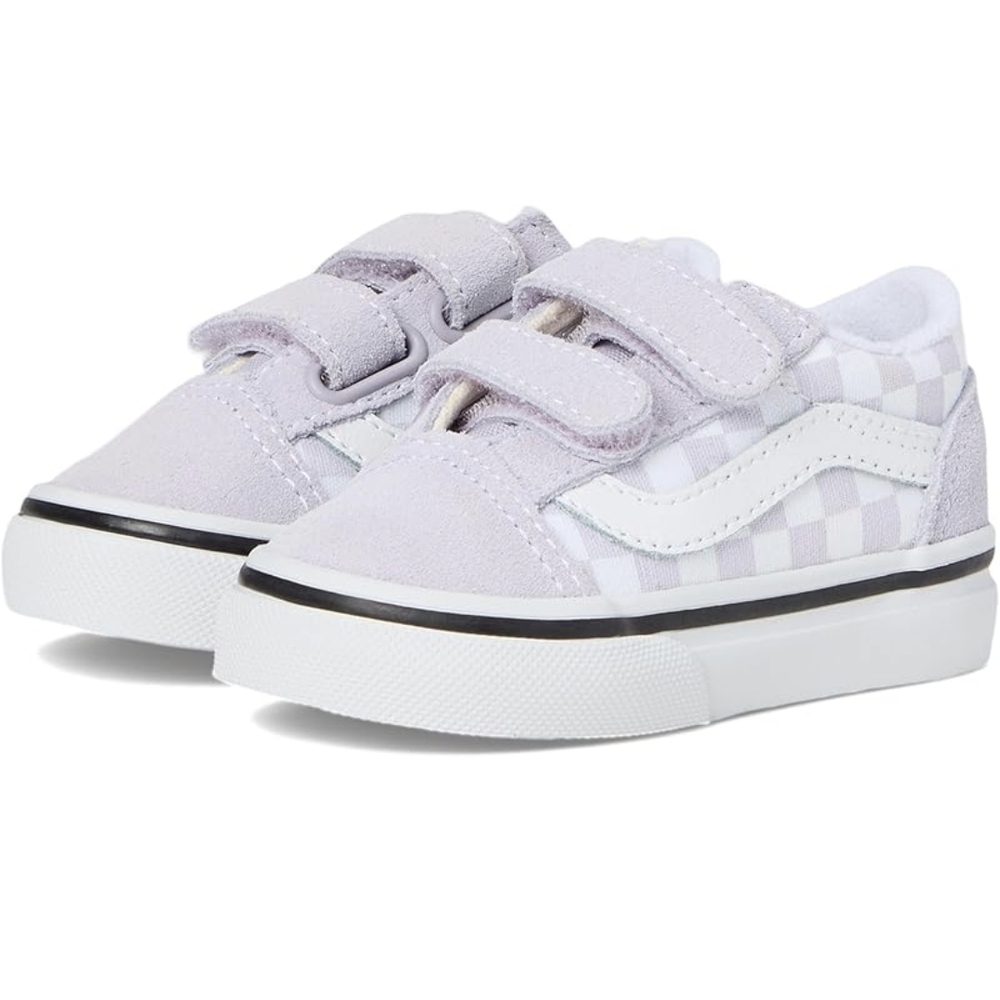 Vans Toddler Old Skool V Checkerboard Lilac Mist Purple Shoe Size 9 BNIB